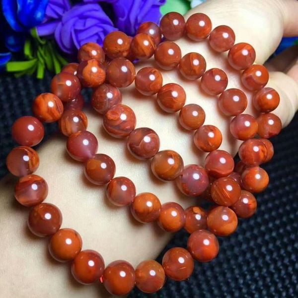 

natural south red women beads bracelet 9-8mm beaded, strands, Black
