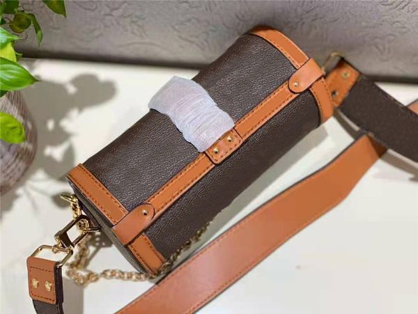 

designer vl printing genuine leather papillon trunk cylinder bags summer fashion trends purse detachable strap clutch gold chains two straps
