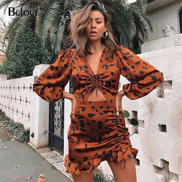 

drawstring bow puff long sleeve short dress v-neck ruffled mini women dress hollow out ladies party dresses autumn, Black;gray