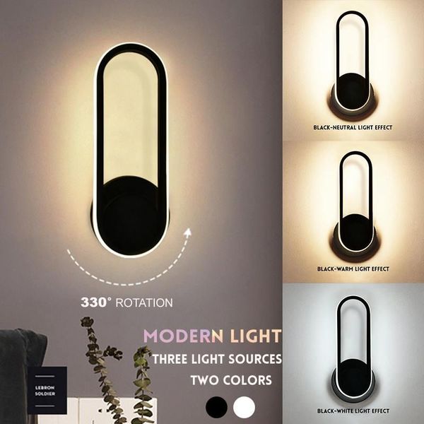 

wall lamp led 24w modern light fixture indoor sconce minimalist stair bedroom bedside living room home hallway lighting