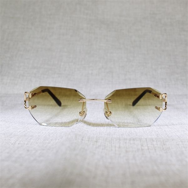 

new rimless wire sunglasses men eyewear women for summer diamond cutting clear glasses metal frame oculos gafas factory wholesale, White;black