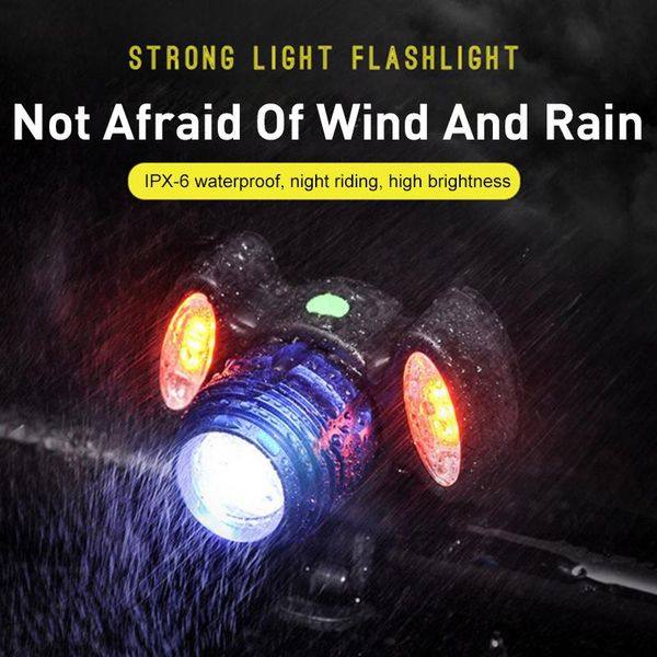 

bike lights 4 modes bicycle front lamp waterproof safe night riding usb recharger mtb strong light headlight accessorie