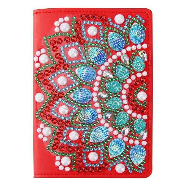 

diamond painting vktech diy special shaped pu leather passport protection cover wrap embroidery craft christmas gift