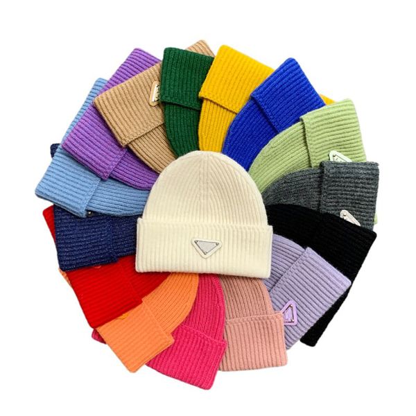 

factory wholesale 50% off knitted hat ins fashionable and versatile melon skin autumn winter men's women's classic inverted triang, Blue;gray