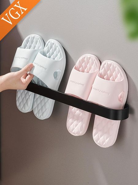 

towel racks vgx slipper rail shelf wall-mounted punch-home storage kitchen bathroom accessories nail-ld0003
