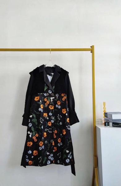 

women's trench coats zk1899 fashion women & jackets 2021 runway luxury european design party style clothing, Tan;black