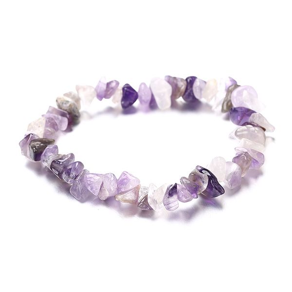 Regenbogen-Halbedelstein-Perlenarmband aus natürlichem Amethyst-Quarzstein