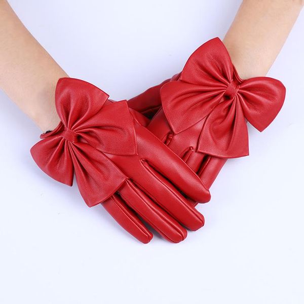 

bridal gloves 5pair/lot adolescent young girl red black gothic disco dance costume party finger leather short pu, White