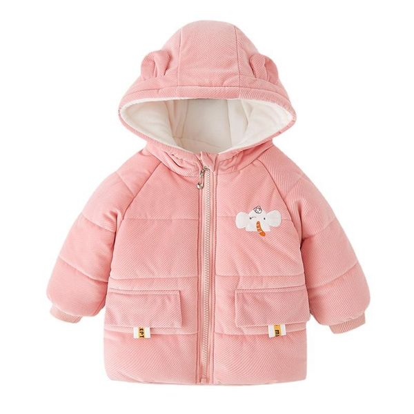 

down coat plush thickening children padded jacket boys girls winter baby hooded, Blue;gray