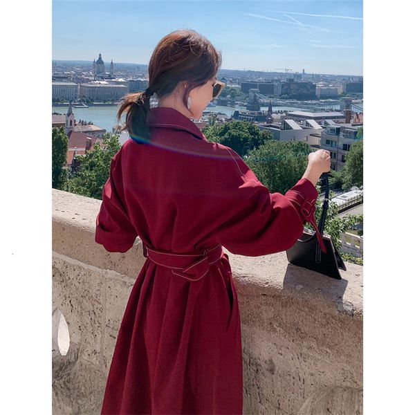 

wool british-style trespastic coat trinidad femme autumn loose temperament thin for office lady outwear f16 xh0a, Black