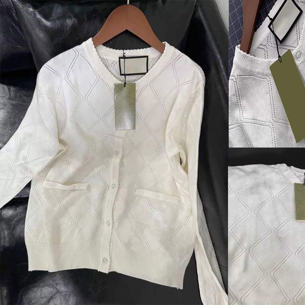 

women's sweater hollowed out jacket, long sleeved v-neck knitted geometric women's t-shirt, sweater, autumn and winter trend, White;black