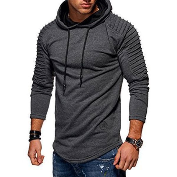 

outer single winter men's sports large long sleeve hooded texture sweater, Black