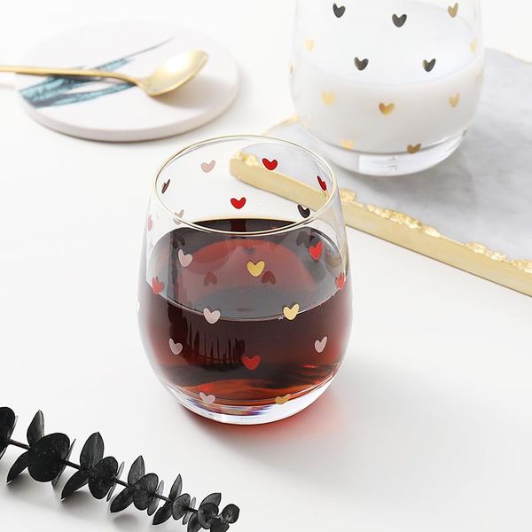 

wine glasses cute glass cup love heart egg shape for drinking teacup of coffee milk latte espresso cups or tea tumbler