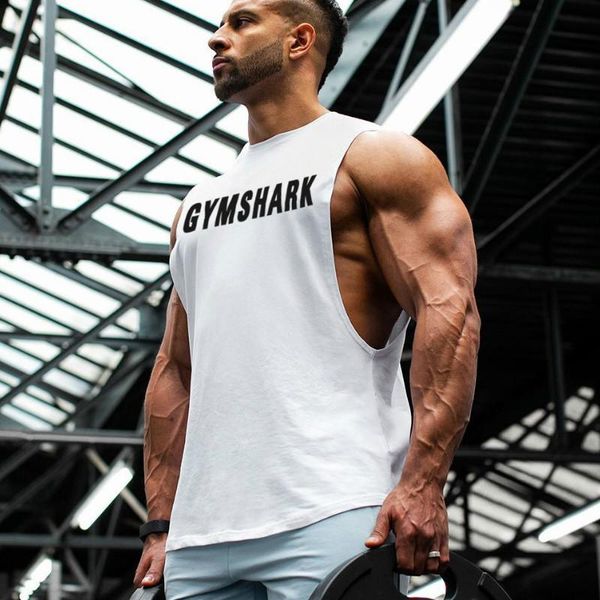 

men's t-shirts tailor made t-shirts2021 summer vest fitness t-shirt mens clothing, White;black