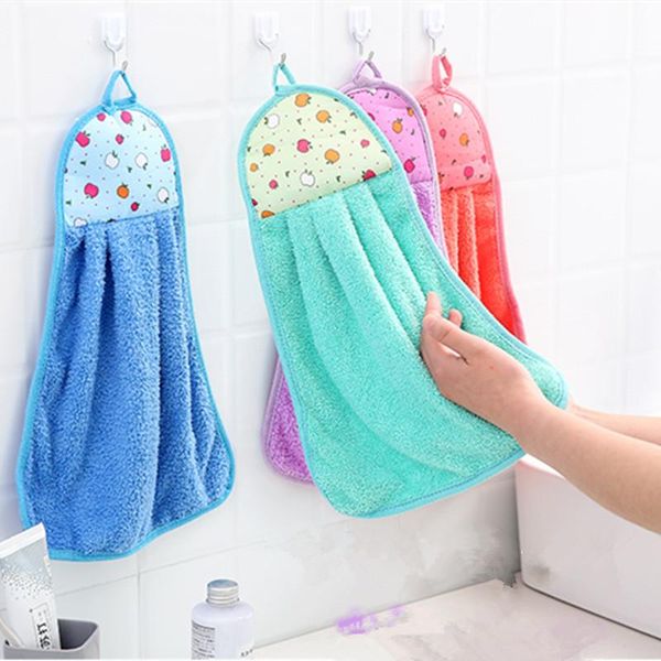 

towel thick microfiber hand bathroom hanging cloth soft absorbent fashion housewife gift kitchen comfortable