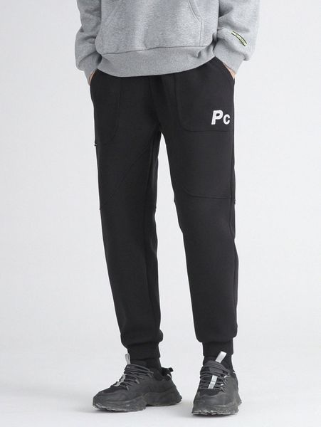 

men letter graphic drawstring waist sweatpants 90s6#, Black