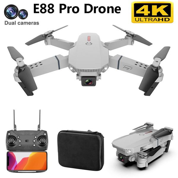 

e88 pro 4k hd dual camera rc drone with profession wide-angle 4k camera wifi fpv height hold foldable quadcopter mini dron toys