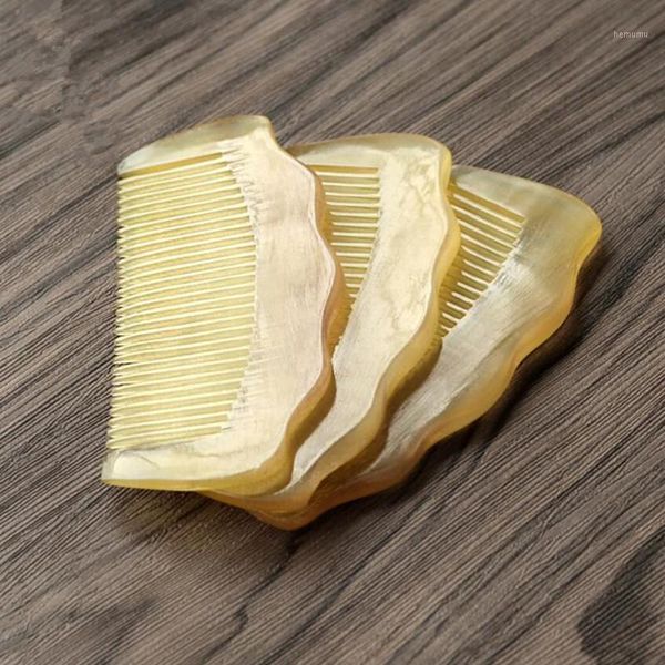 

12cm /10cm handmade natural sheep horn comb for hair massage wide tooth anti-static head brush combs hairbrus1, Silver