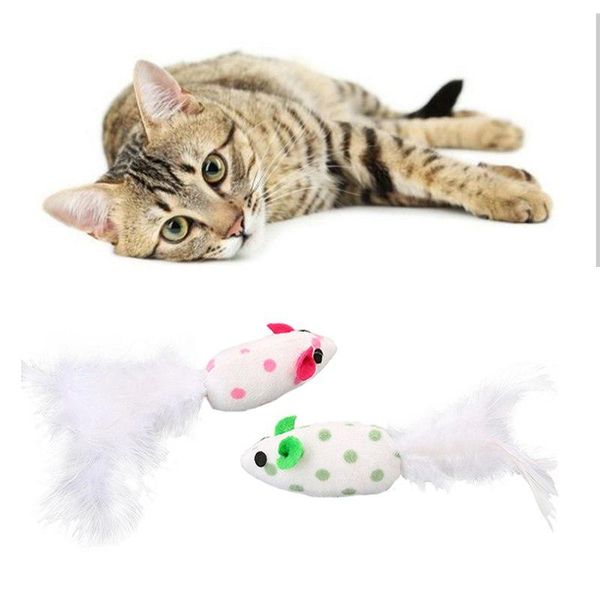 

cat toys false mouse pet mini funny playing for cats feather plush