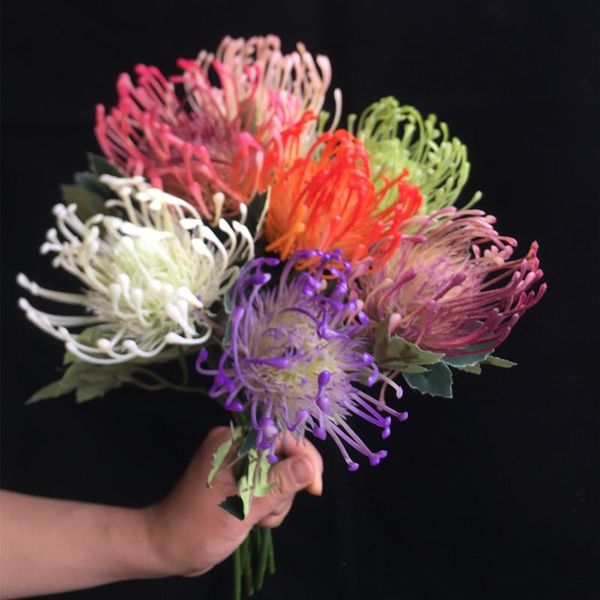 

decorative flowers & wreaths 7pcs fake single stem pin cushion flower 17.72" length simulation plastic thorn celery for wedding home fl