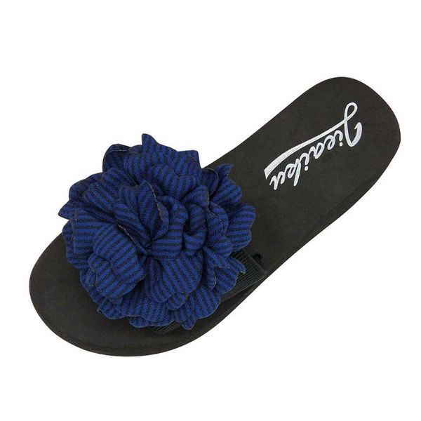 

women fashion casual summer flowers bohemian style non-slip wedges slippers beach ladies shoes woman 2021, Black