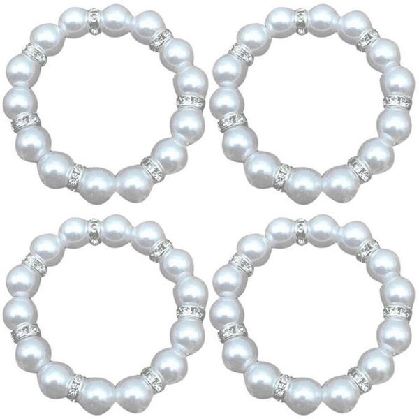 

napkin rings 4pcs buckles imitation pearl table decor holders