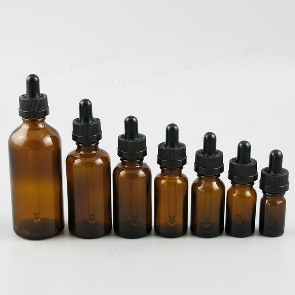 

storage bottles & jars 12 x 5ml 10ml 20ml 30ml 50ml 100ml empty amber glass essential oil bottle with childproof dropper 1oz 1/2oz drop cont