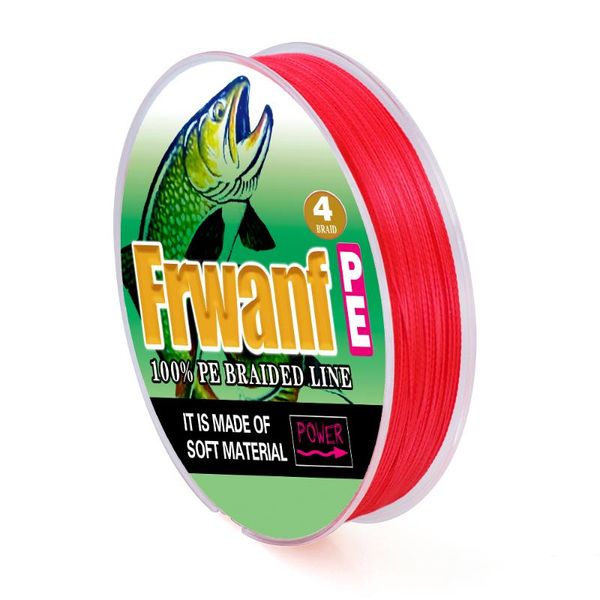 

frwanf super multifilament braided fishing line 100m 300m 4 strand red color never faded 2 6 8 100lb 0.06-0.55mm carp braid