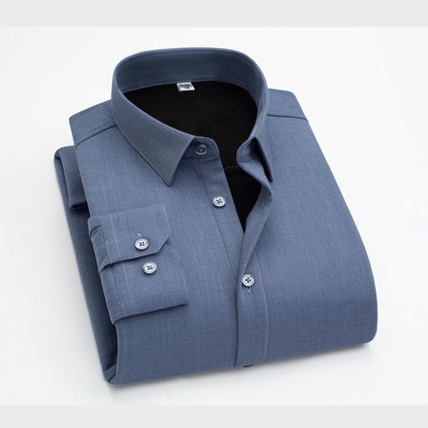 

men's casual shirts autumn winter solid color fleece warm, White;black