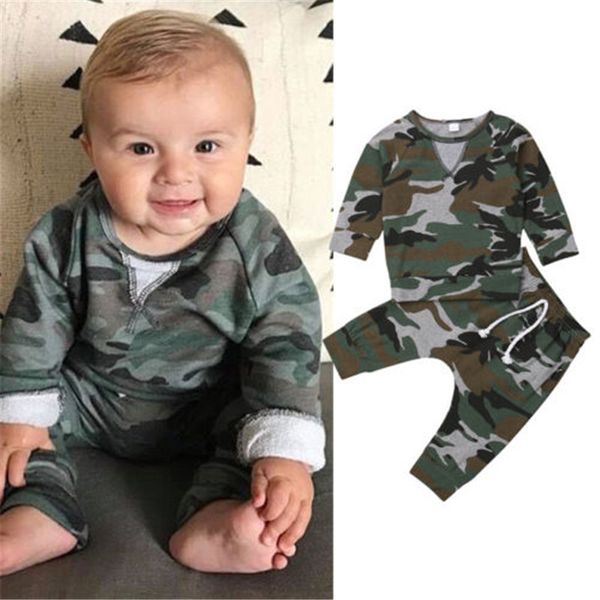 

camouflage t shirt +pants clothes set for baby boys short sleeve o-neck casual tshirt baby kids girls cotton clothing suits, White