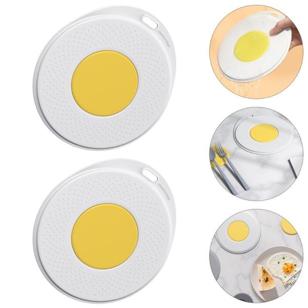 

mats & pads 2pcs cup decorative anti-skidding kitchen coasters (white, yellow)