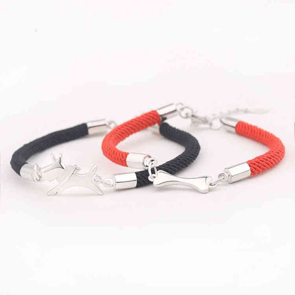 

chinese style products red rope bracelet bone ornament twelve zodiac year cute dog engraved fashion design