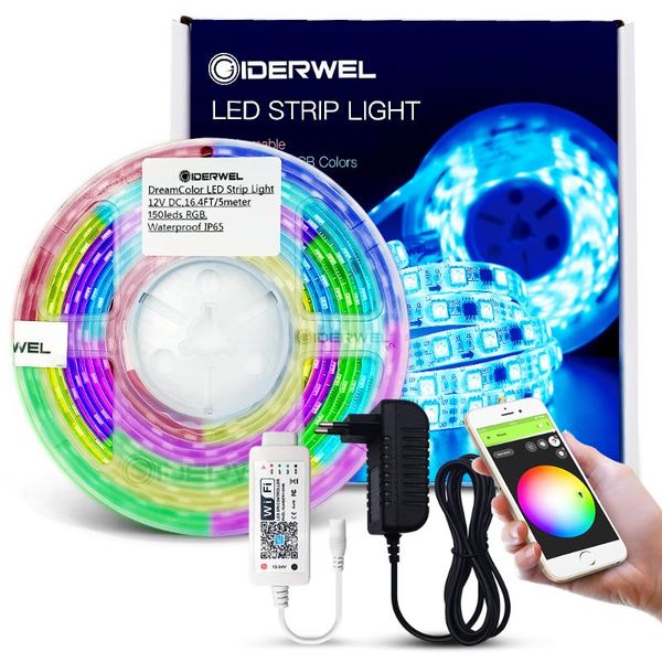 

strips home smart wifi rgb addressable led strip lights wireless controller neon signs work with alexa&google assistant music sync