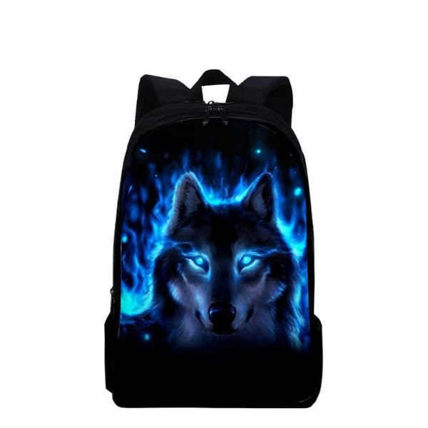 

backpack 3d printed animal wolf men women streetwear hip hop laptravel primary middle school students schoolbag