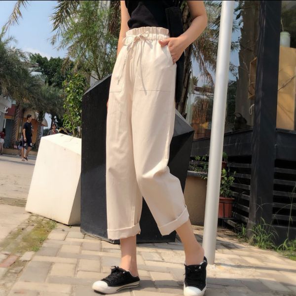 Pantaloni cargo kaki da donna Harem militari larghi larghi per le donne Pantaloni sportivi e jogging da donna in cotone Hip Hop 210428