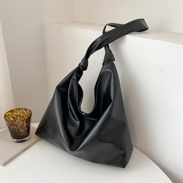 

evening bags women's designer soft pu leather shoulder bag solid color bucket female large capacity tote beach travel shopper