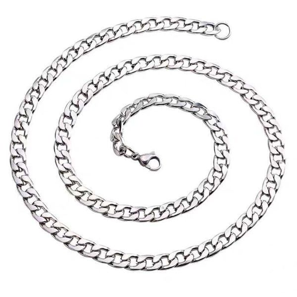 

chains personality hip hop necklace men and women trend street jewelry couple choker wild accessories, Silver