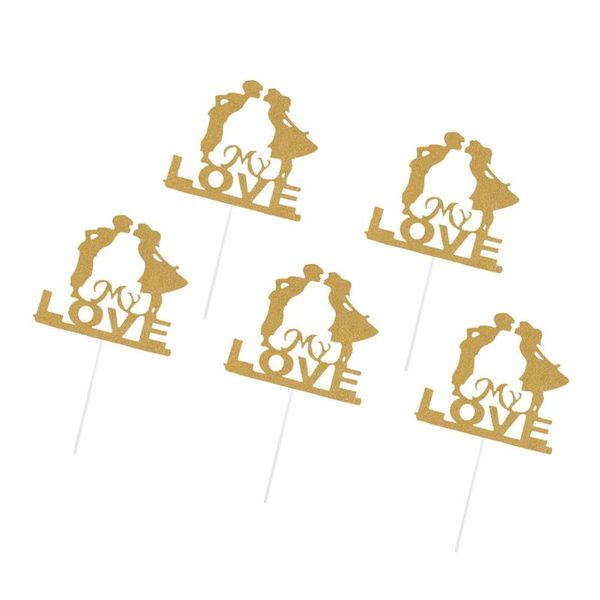 

other festive & party supplies 5 pcs golden couple my love cupcake ers valentine's day glitter paper picks cake decoration