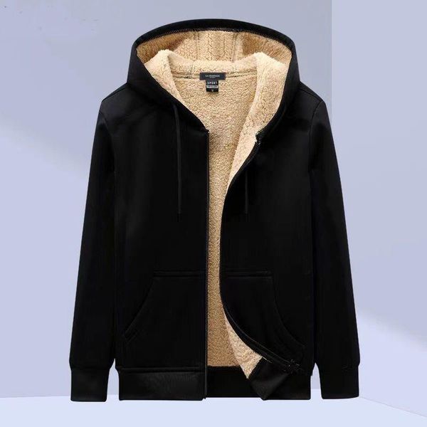 

men's hoodies & sweatshirts fleece sweater fluffy 1/3 zipper pullover hooded fuzzy warm streetwear plus size 3xl winter sweaters, Black