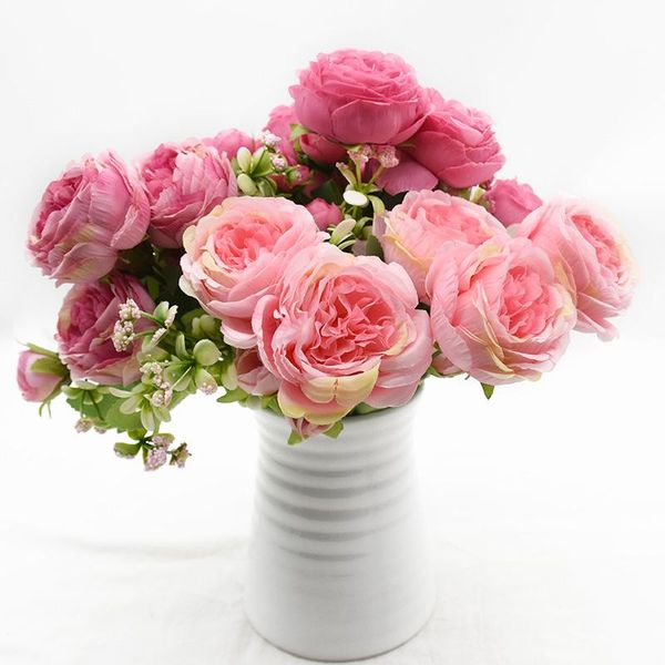 

decorative flowers & wreaths 1 pieces 5 forks 9 wedding home decoration accessories artificial peony bouquet diy arrangement christmas gifts
