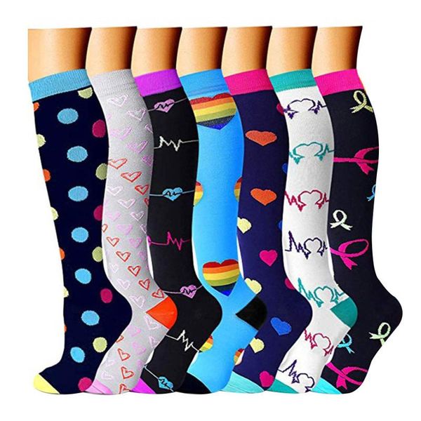

pairs of outdoor sports socks women and men multicolor running stretch calf protection stockings cycling compression, Black
