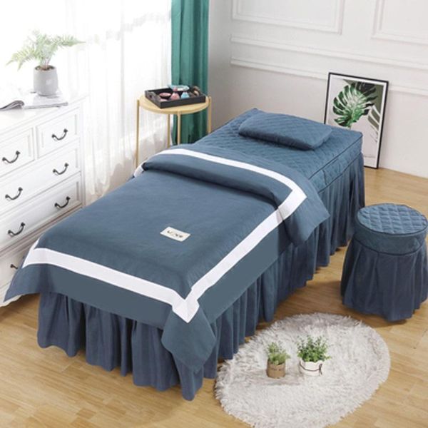 

bedding sets 4pcs love beauty salon set skin-friendly bed linens sheets massage spa bedskirt stoolcover pillowcase quilt cover