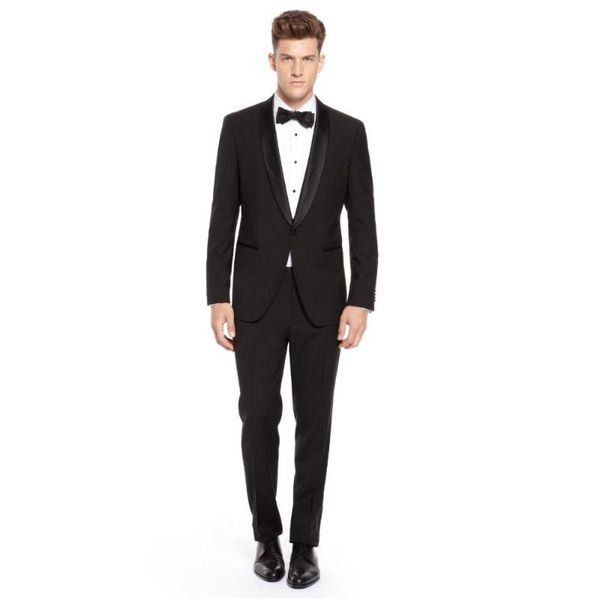 

smoking custom made slim fit groom tuxedos shawl lapel man suit groomsman men's weddingprom suits (jacket+pants) b831 & blazers, White;black