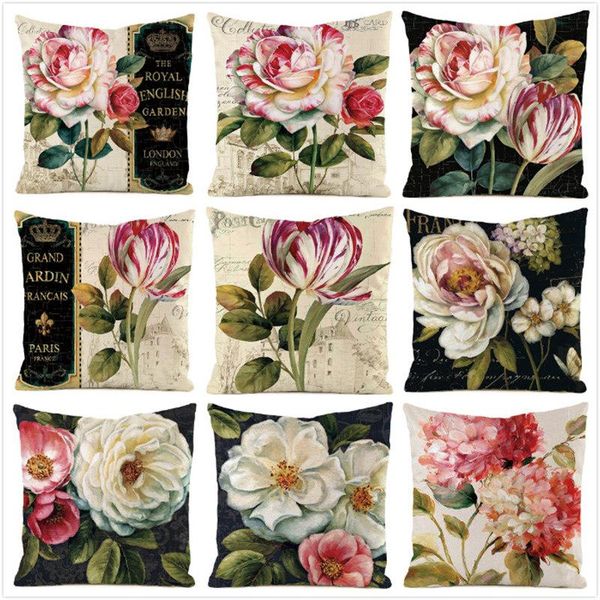 

cushion/decorative pillow 45cm*45cm red&white rose inimitated silk fabric throw covers couch cushion cover home decorative pillows case