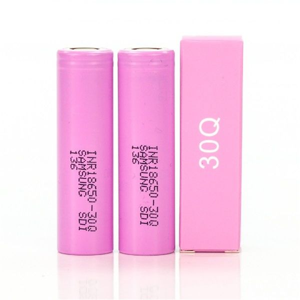 

inr18650 30q battery rechargeable flat lithium 18650 batteries with pink box package 3000mah 3.7v vape cells power for samsung