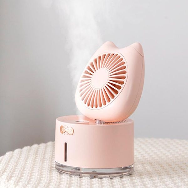 

electric fans 3 in 1 multifunction humidifier mist spray fan speed 2000mah rechargeable air cooler with color night light maker