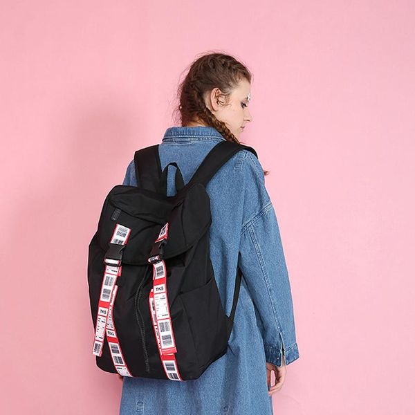 

backpack large capacity men and women travel black creative design lapbag oxford waterproof