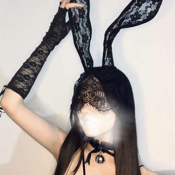 

lace hoop lovely mask net red performance hairpin headdress girl, Black;brown