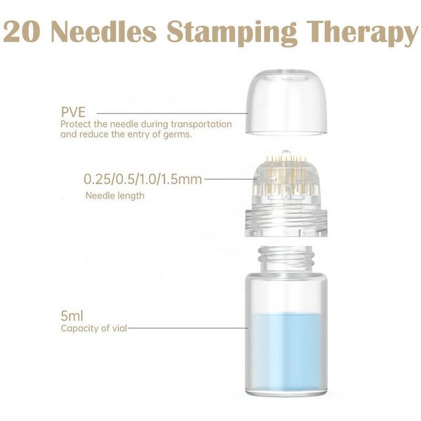 

hydra 20 micro needle titanium tips bottle derma stamp needles skin care anti aging serum injection reusable