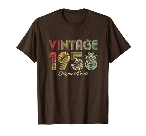

vintage 1958 t-shirt original parts men women - birthday, White;black